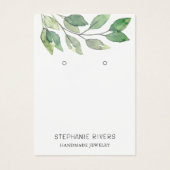 Carte d'affichage Feuille QR Code Boucles d'oreill (Devant)