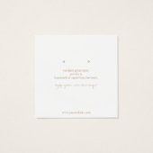 Carte d'affichage Feuilles d'aquarelle pour bijoux (Dos)