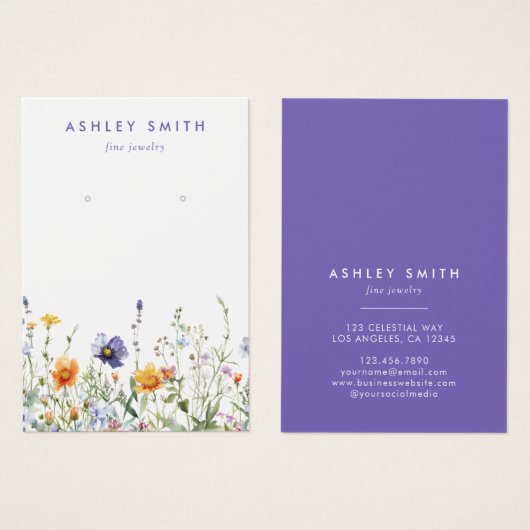 Carte d'affichage fleur sauvage (Devant & derrière)