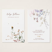 Carte d'affichage fleur sauvage (Devant & derrière)