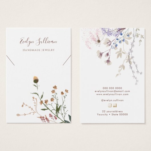 Carte d'affichage fleur sauvage (Devant & derrière)