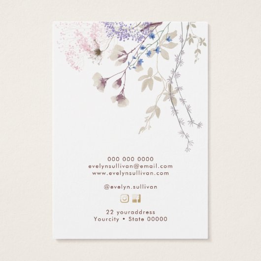 Carte d'affichage fleur sauvage (Dos)