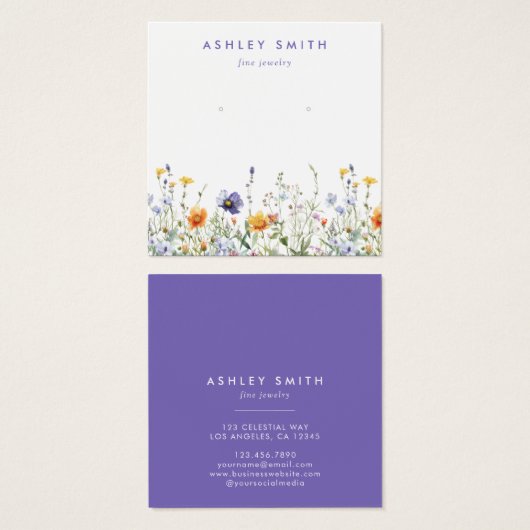 Carte d'affichage fleur sauvage (Devant & derrière)