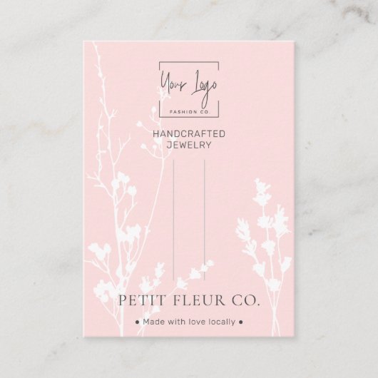 Carte d'affichage Fleur sauvage de bijoux rose (Devant)