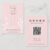 Carte d'affichage Fleur sauvage de bijoux rose (Devant / Derrière)