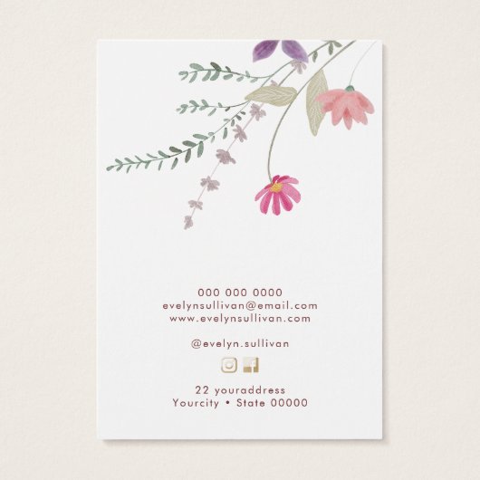 Carte d'affichage fleur sauvage fraîche (Dos)