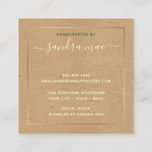 Carte d'affichage fleurie en papier d'or (Dos)