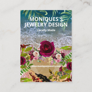 Carte d'affichage Floral Beach Sea Glass