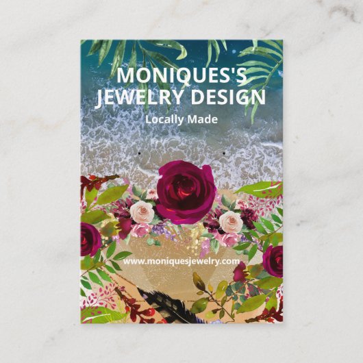 Carte d'affichage Floral Beach Sea Glass (Devant)