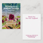 Carte d'affichage Floral Beach Sea Glass (Devant / Derrière)