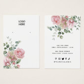 Carte d'affichage florale moderne et élégante (Devant & derrière)
