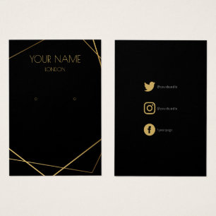 Carte d'affichage géométrique or avec icônes socia