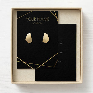 Carte d'affichage géométrique or avec icônes socia