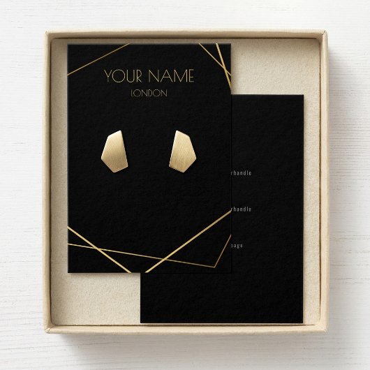 Carte d'affichage géométrique or avec icônes socia