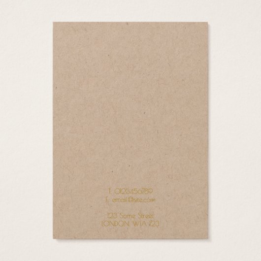 Carte d'affichage géométrique or simple (Dos)