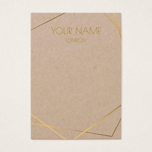 Carte d'affichage géométrique or simple (Devant)