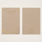 Carte d'affichage géométrique or simple (Devant & derrière)