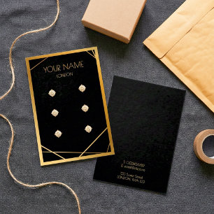 Carte d'affichage géométrique simple bordure en or