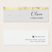 Carte d'affichage Gold Grey Stud oreille (Devant & derrière)