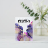 Carte d'affichage Gold Rose Purple Aquarelle (Debout devant)