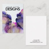 Carte d'affichage Gold Rose Purple Aquarelle (Devant / Derrière)