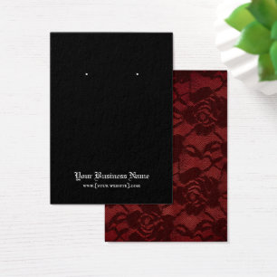 Carte d'affichage gothique rouge dentelle