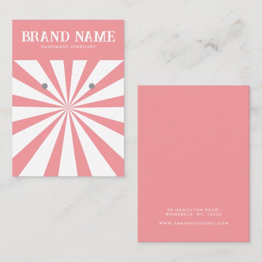 Carte d'affichage Gras Rose Sun Modern Earrings (Devant / Derrière)