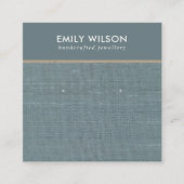 CARTE D'AFFICHAGE GRAY BLUE BURLAP LINEN STUD EARR (Devant)