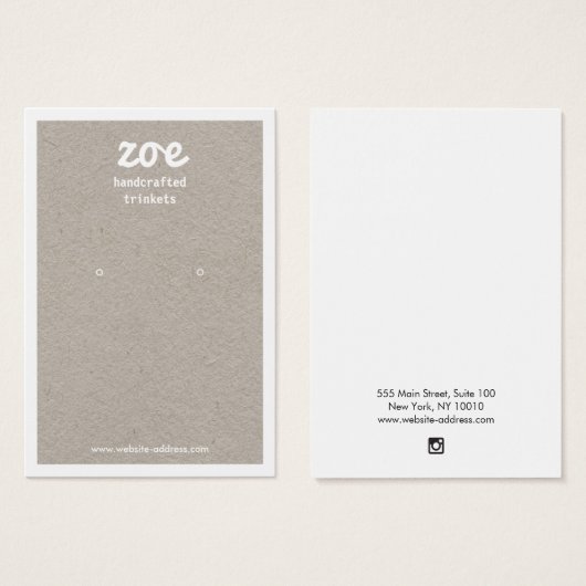 Carte d'affichage Grey Kraft (Devant & derrière)