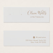 Carte d'affichage Gris Signature Script Stud Boucl (Devant & derrière)