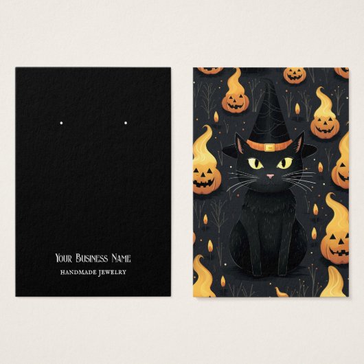 Carte d'affichage Halloween Cat Earring (Devant & derrière)