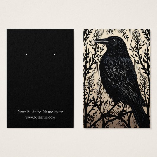 Carte d'affichage Halloween Crow Raven (Devant & derrière)