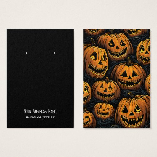 Carte d'affichage Halloween Jackolantern oreille (Devant & derrière)