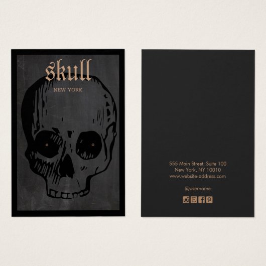 Carte d'affichage Halloween Theme Skull oreille (Devant & derrière)