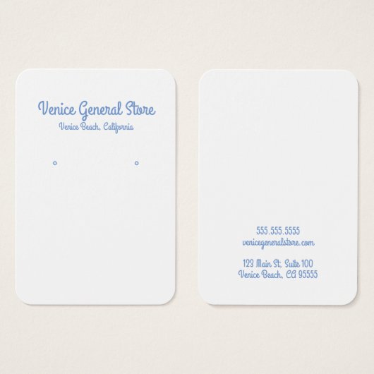 Carte d'affichage Hip Blue ou Bijoux (Devant & derrière)