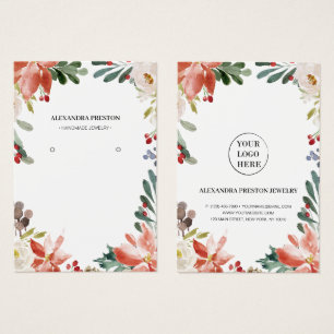 Carte d'affichage Holly Berries Winter Floral