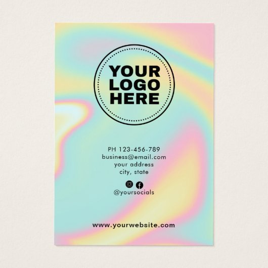 Carte d'affichage Holographique moderne (Dos)