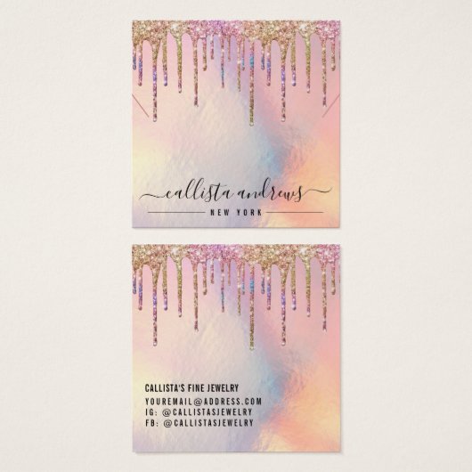 Carte d'affichage Holographique Parties scintillan (Devant & derrière)