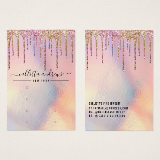 Carte d'affichage Holographique Parties scintillan (Devant & derrière)