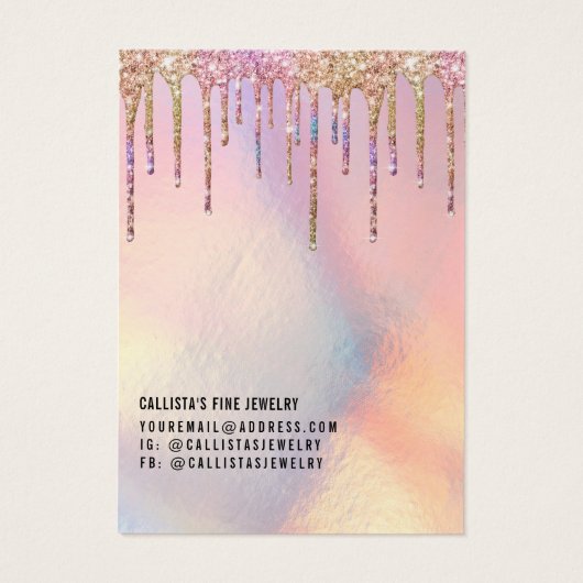 Carte d'affichage Holographique Parties scintillan (Dos)