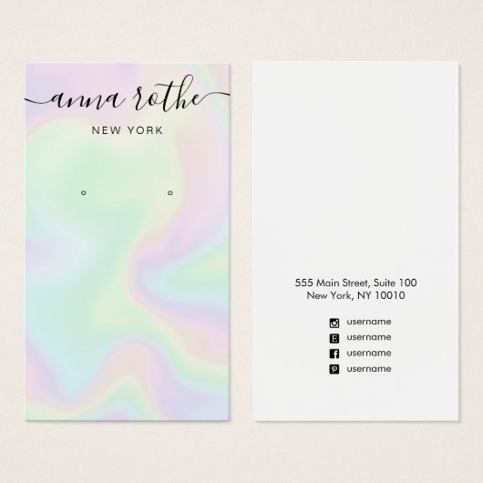 Carte d'affichage Holographique Signature Script (Devant & derrière)