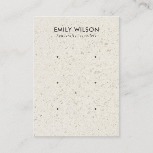 CARTE D'AFFICHAGE HORS BLANC TERRAZZO 3 STUD EARRI (Devant)