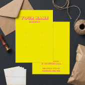 Carte d'affichage jaune et rose néon clair