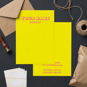 Carte d'affichage jaune et rose néon clair