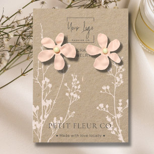 Carte d'affichage Kraft Paper Fleurs sauvages QR J