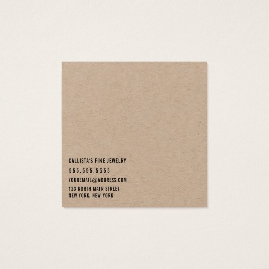 Carte d'affichage Kraft Rose Floral Cursive (Dos)