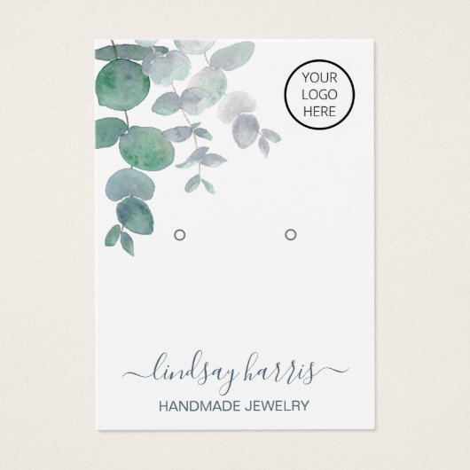 Carte d'affichage Logo Eucalyptus Aquarelle (Devant)