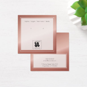 Carte d'affichage Logo Rose Gold Faux Metallic