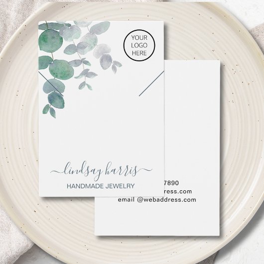 Carte d'affichage Logo Watercolor Eucalyptus Colli