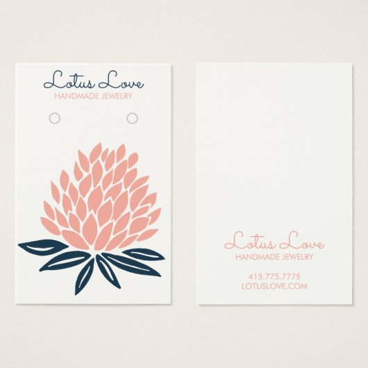 Carte d'affichage Lotus Flower Earring Collier Bij (Devant & derrière)